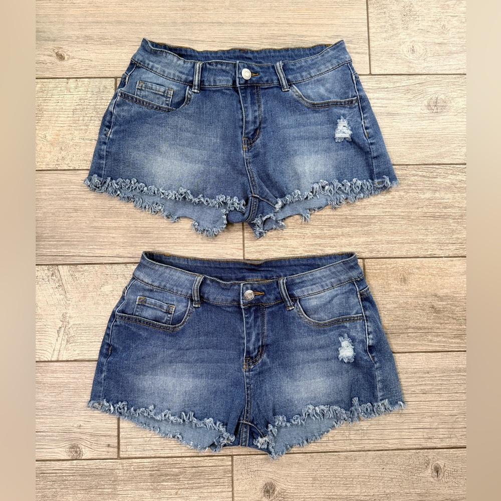 SHEIN Frayed Hem Jean Shorts (2 pairs)!